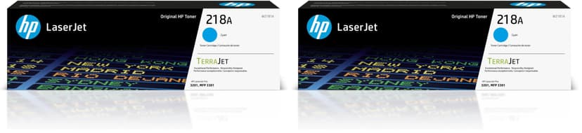 HP 218A Cyan Toner Cartridge | Works with Color LaserJet Pro 3201, MFP 3301 Series | W2181A , (Pack of 2)