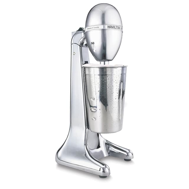 Hamilton Beach DrinkMaster Electric Drink Mixer, Retro Milkshake Maker & Milk Frother, 2 Speeds, Extra-Large 28 oz. Stainless Steel Cup, Classic Chrome