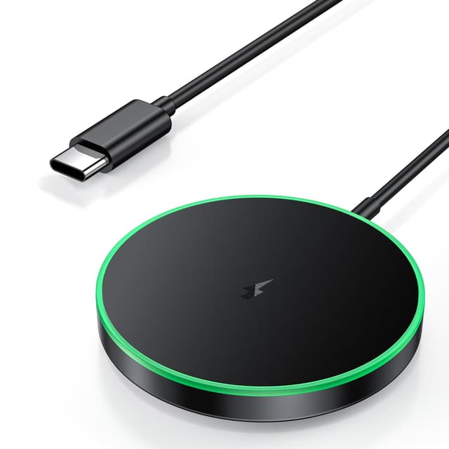 Magnetic Wireless Charger 15W Mag Safe Charger-Fast Charging Pad Compatible with iPhone16/15/14/13/12 Series & Airpods 2 3 Pro-LED Mag-Safe Pad with Dual Charging Ports Original Replacement（Black）