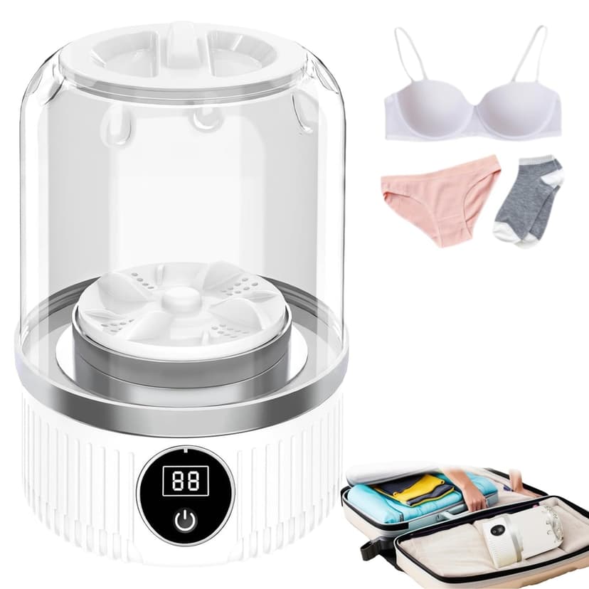 Portable Washing Machine, Underwear Washer, Small Washing Machines, Mini Washing Rechargeable Cordless Washing-Machine, Laundry Cup for Bra, Underwear, Socks (1 L capacity)