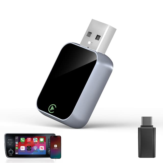 Enhanlife 2026 Wireless CarPlay Adapter for iPhone - 5s Auto-Connect, No Audio Lag - Convert Factory Wired to Wireless CarPlay - Bluetooth 5.3 & 5GHz Wi-Fi - Plug & Play (Includes USB A/C)