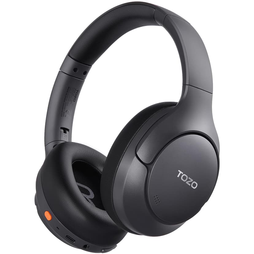 TOZO HT3 Hybrid Noise Cancelling Headphones, 90H Battery Life Wireless Over Ear Bluetooth 6.0 Foldable Headset, AI Voice Assistant with 5 Mics, Connect 2 Devices and Hi-Res Sound, 32 EQ Audio Presets