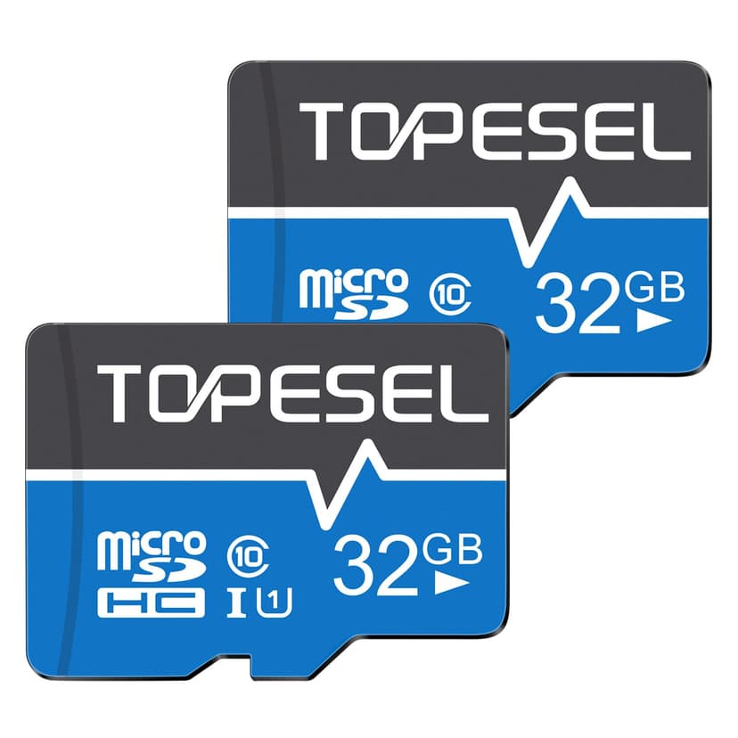 TOPESEL 32GB Micro SD Card 2 Pack Memory Cards Micro SDHC UHS-I TF Card Class 10 for Camera/Drone/Dash Cam(2 Pack U1 32GB)