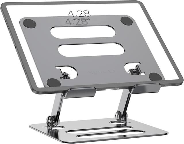 iAXBi T-Ablet Stand for iPad, Adjustable Foldable Aluminium T-Ablet Stand Holder for Desk for T-Ablet (4.7-12.9 inch) Kindle and Foldable Phone Compatible with iPad Series,Galaxy Z Flip5, Silver Gray