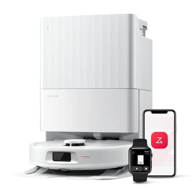 roborock Qrevo Series Robot Vacuum and Mop, 8000Pa Suction, Upgraded from Qrevo S, Anti-Tangle Brush, Smart Obstacle Avoidance, Auto Mop Washing, All-in-One Dock, 200RPM Spinning Mops, White(QV 35A)