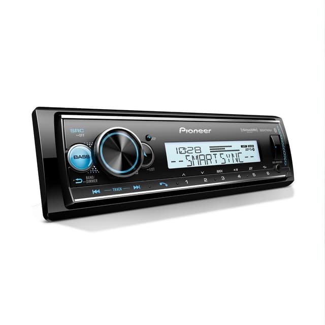 Pioneer MVH-MS512BS Marine Digital Media Receiver – Bluetooth, SiriusXM, USB, FLAC, Conformal Coating, Color Change, White Display for Outdoor, AM/FM Radio, Hi-Volt RCA, iPhone/Android Compatible