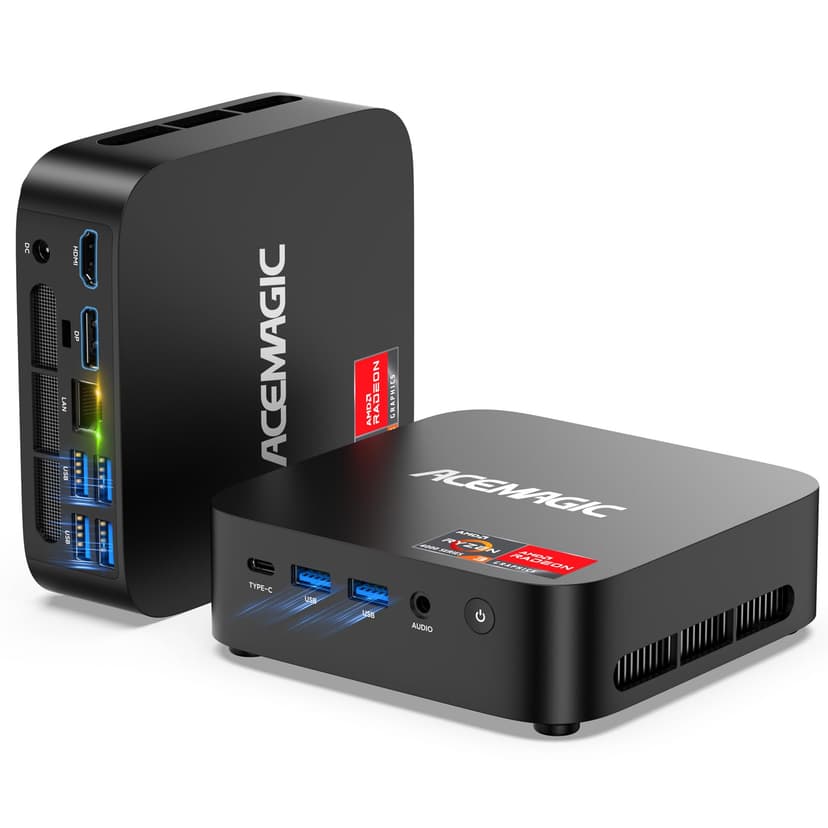 ACEMAGIC K1 Mini PC, AMD Ryzen 4300U 28W Processor, 16GB DDR4 RAM 512GB SSD (Beat 3300U/N150/N97) Mini Computers 11 Pro, HDMI+DP1.4 Dual 4K UHD, Gigabit Ethernet Mini Desktop PC Black