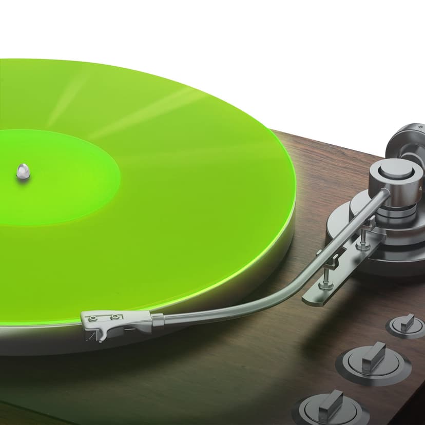 PRO SPIN Green Glow Acrylic Turntable Mat - Platter Slipmat for 12" Vinyl Vintage Record Player - Antistatic Cover, Reduces Noise & Sounds from Static & Dust - Tighter Bass Quality, Record Player Mat