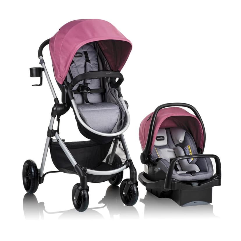 Evenflo Pivot Modular Travel System with LiteMax Preemie and Infant Car Seat (Dusty Rose Pink)