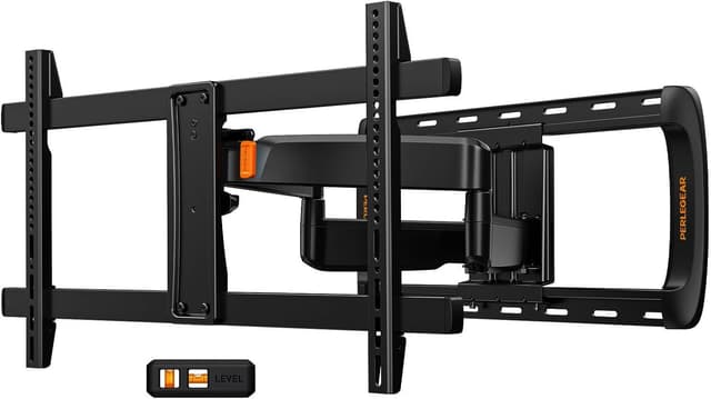 Perlegear Full Motion Sliding TV Wall Mount for 42-95 inch TVs up to 150 lbs with Cable Management, Fits 12″/16″/24″ Wood Studs, Swivel TV Mount Bracket, Tool-Free Tilt, Max VESA 600x400mm PGTVM41B