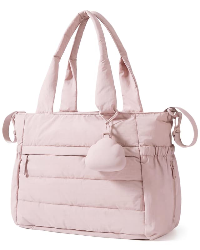 BAGSMART Diaper Bag Tote, Hospital Bag for Labor & Delivery, Maternity Travel Bag with Changing Pad Baby Shower Essentials for Newborn Gifts, Pink Diaper Bag