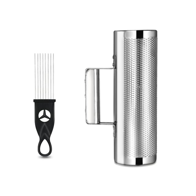 Soulmate Guiro Instrument Stainless Steel Guiro 8" 3" Professional Metal Shaker with Scraper, Band Accompaniment Sand Hammer Latin Percussion Instruments for Live Performance