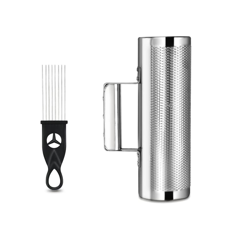 Soulmate Guiro Instrument Stainless Steel Guiro 8" 3" Professional Metal Shaker with Scraper, Band Accompaniment Sand Hammer Latin Percussion Instruments for Live Performance