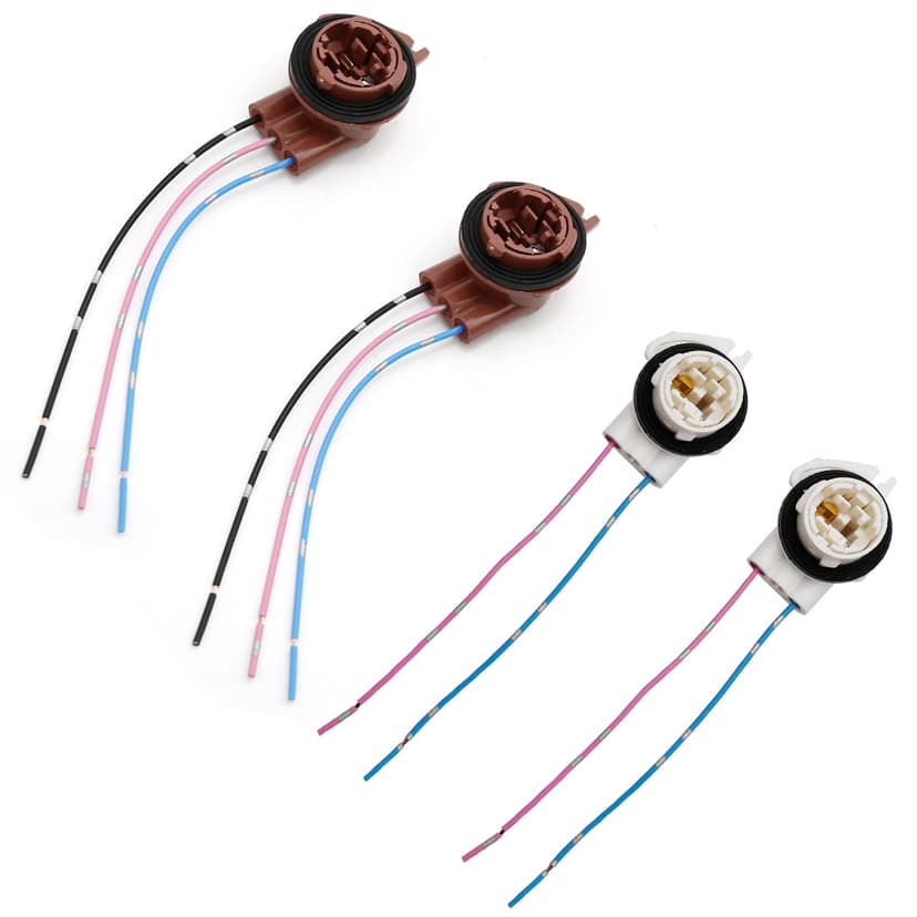 EATAKWARD 3156/3157 Pre-Wired Harness Pigtail Socket Connector Plug Install LED Bulbs, Fit for Most Chevrolet Silverado GMC Sierra for Brake/Tail Lights Turn Signal Light, 4 PCS