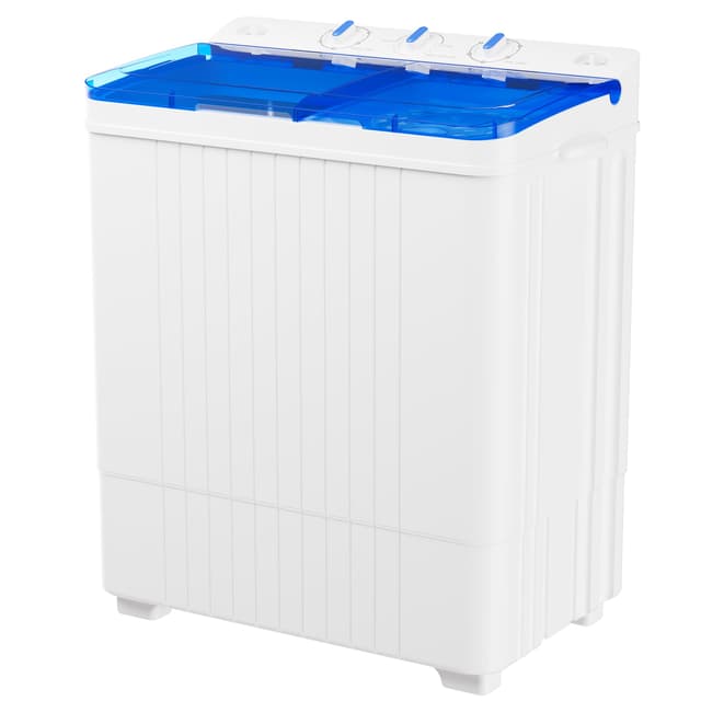 Superday Portable Washing Machine with Longer Hose, 28Lbs Compact Mini Washer and Dryer Combo,Twin Tub Washing Machine Laundry Compact Washer spinner Combo for Apartments RVs and Dorms(Blue)