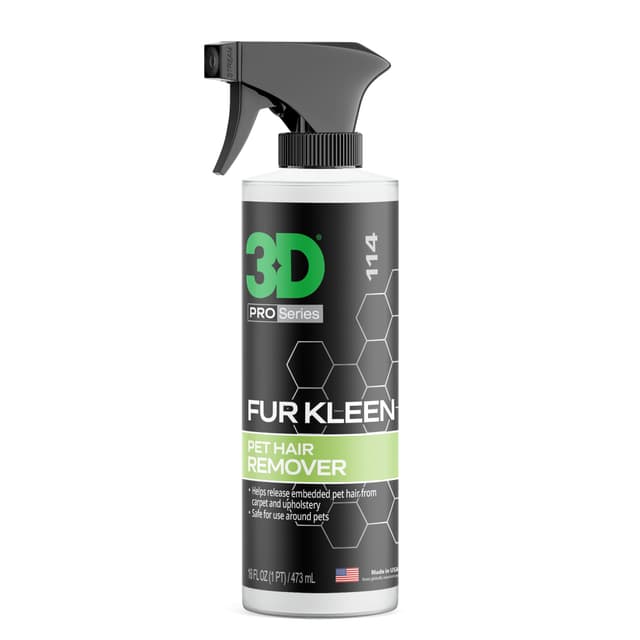 3D Fur Kleen - Pet Hair Remover & Cleaner - Loosens Embedded Pet Fur for Easy Removal - Safe for Carpets, Upholstery & Auto Interiors, 16 Ounce