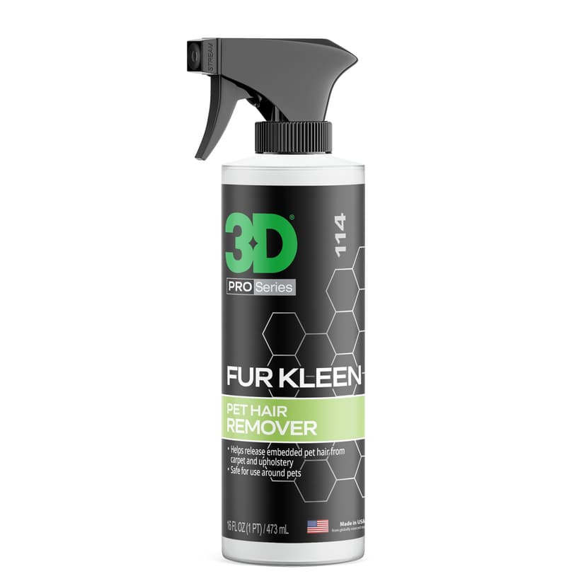 3D Fur Kleen - Pet Hair Remover & Cleaner - Loosens Embedded Pet Fur for Easy Removal - Safe for Carpets, Upholstery & Auto Interiors, 16 Ounce