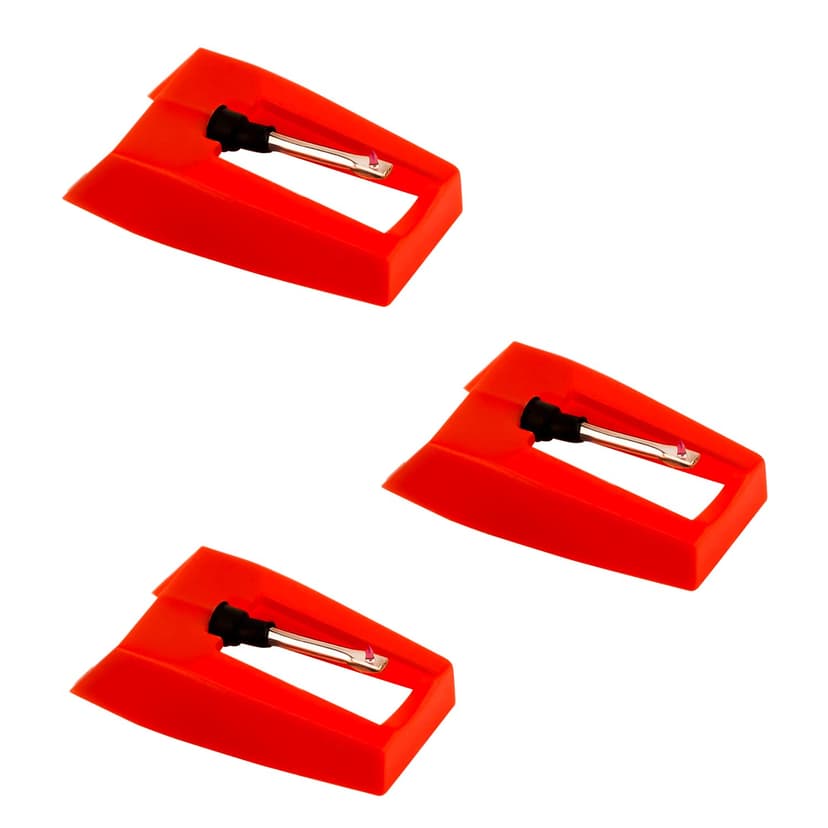 3pcs Record Player Needle, Turntable Replacement Needle Long-Lasting Record Player Needle Replacement Diamond Stylus Replacement for Vinyl Record Player LP Phonograph,Victrola, ION, Crosley (Red)