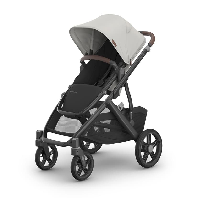 UPPAbaby Vista V3 Convertible Single-to-Double Stroller for Baby & Toddler, 30+ Configurations, Travel System Compatible, All-Wheel Suspension, XL Basket – Savannah (Pearl Grey Jacquard/Carbon Frame)