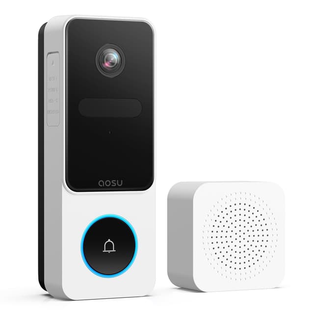 aosu Doorbell Camera Wireless- Head-to-Toe View, 2.4GHz WiFi Video Doorbell with Chime, Support Local Storage,Smart Human Detection, Works with Alexa &Google Assistant