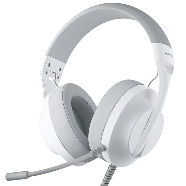 WIRWTRU S30 Gaming Headset with Microphone,198g Lightweight Design, Wired Gaming Headphones for Xbox, Xbox Series X|S, PS5, PS4, Switch, PC, Noise Cancelling Mic, Soft Earmuffs (White)