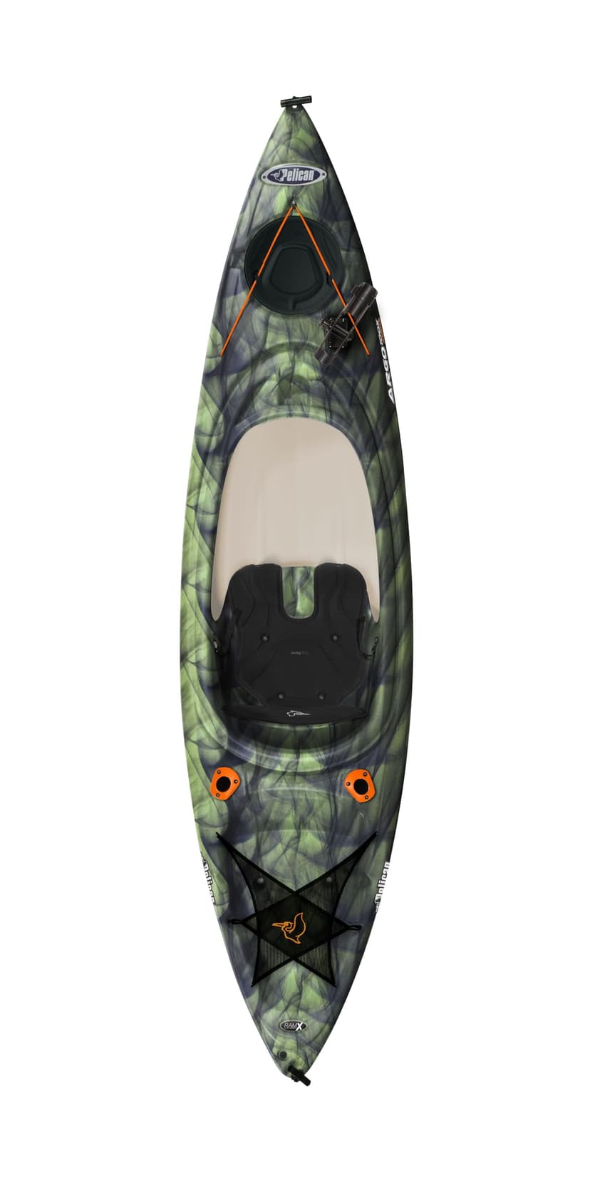 Pelican Argo 100X - Angler Sit in Fishing Kayak - Vapor Black Lime - Lightweight Stable - Ergoform™ Padded seat - 10 ft