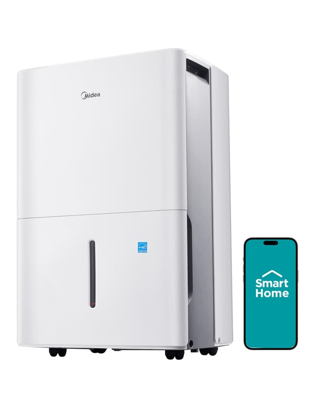 Midea 3,000 Sq. Ft. Dehumidifier for Basement, With Reusable Air Filter 35 Pint - Ideal For Basements, Large & Medium Sized Rooms, And Bathrooms (White)