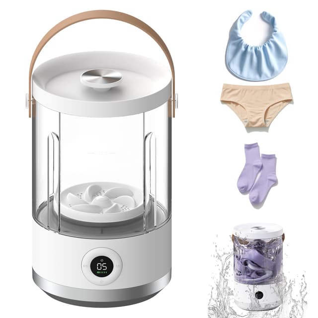Asa Vea Portable Mini Washing Machine – Compact Small Washer for Underwear, Socks, Baby Clothes – Rechargeable Travel Washing Machine with 5/15 Min Modes, Type-C Charging