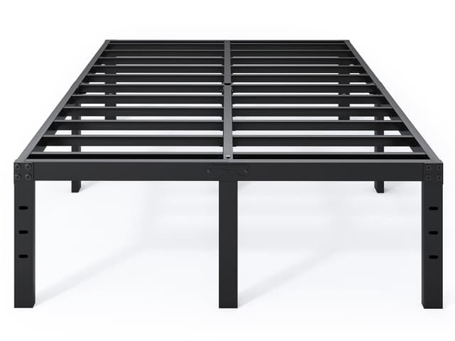 QEROMY Full Size Bed Frame - 18 in Sturdy Platform Bed Frame Full, Heavy Duty Metal Bed Frame No Box Spring Needed, Quick & Easy Assembly, No Noise, Black