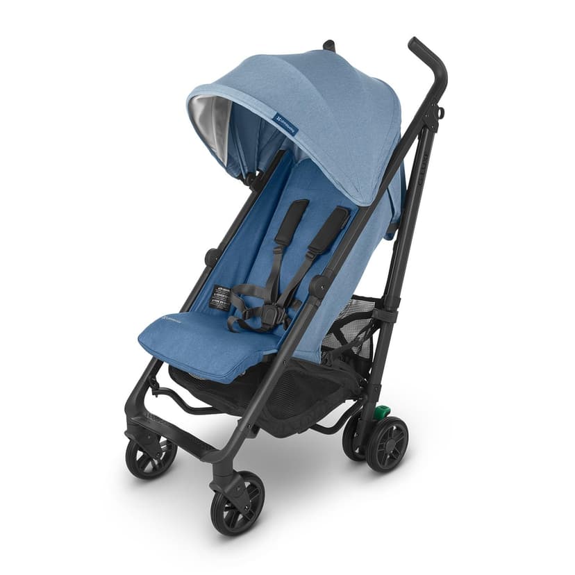 UPPAbaby G-Luxe Umbrella Stroller/Lightweight Design for Easy Travel/One-Step Fold + Recline/XL Basket + Canopy/Cup Holder Included/Charlotte (Coast Blue Mélange/Carbon Frame)