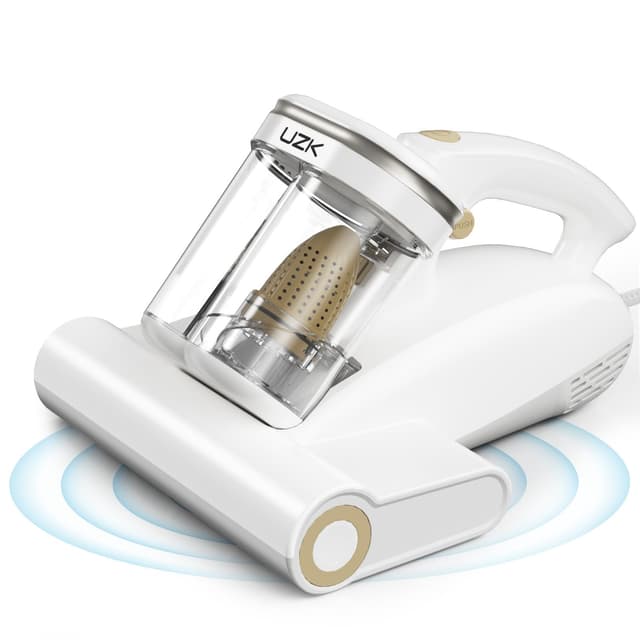 Mattress Vacuum Cleaner,Bed Vacuum Cleaner with UV-C Light,16Kpa,140°F Heat,Ultrasonic,Anion,Handheld Vacuums for Bed,Sofa,Couch,Crib(Corded,Snow White)