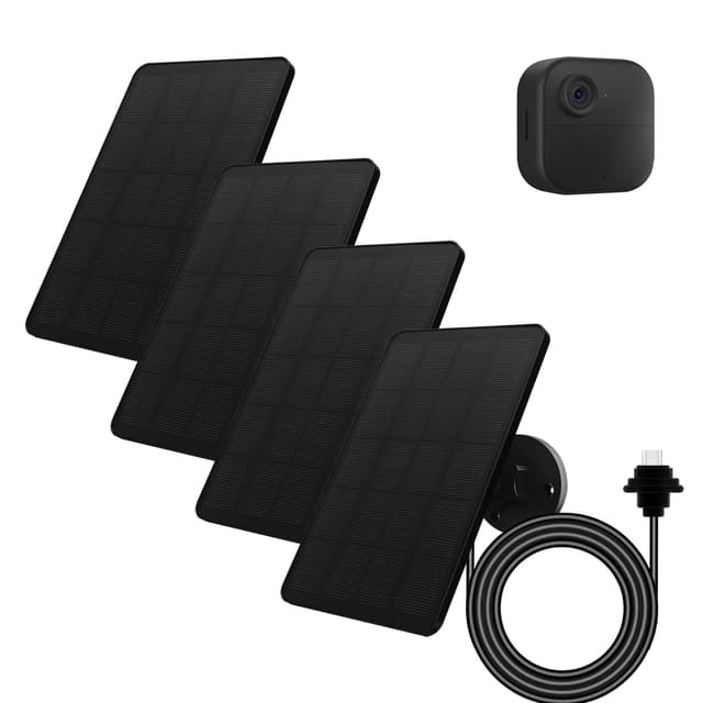 Solar Panel for Blink Camera Outdoor, Solar Panel 4W Compatible with Blink Outdoor 4 (4th Gen) Camera, Solar Charger for Blink Camera with 13.12Ft Outdoor Power Cable, 360° Adjustable Mount, 4 Pack