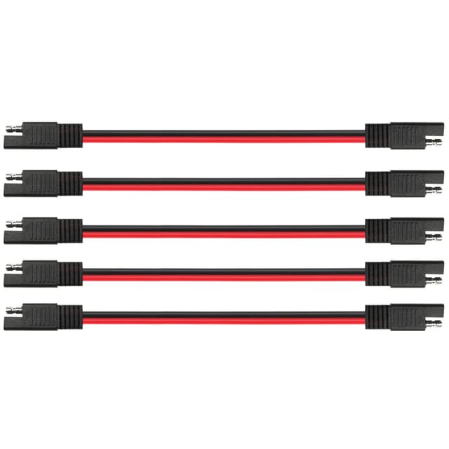 10 AWG SAE to SAE Extension Cable 10 Gauge 2-Pin SAE Connector Extension Cord with Dual Head Plug for Solar Panel Automotive Car Motorcycle 12in