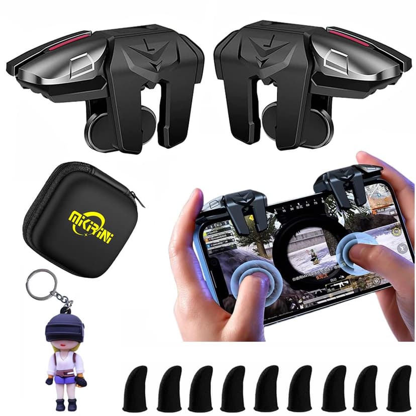 Mikirini Mobile Game Triggers 13 in 1 Combo for iPhones & Android Phones, 4 Gaming Triggers Mobile Phone Game Controller for PUBG/Knives Out/Call of Duty/Rules of Survival (Girl)