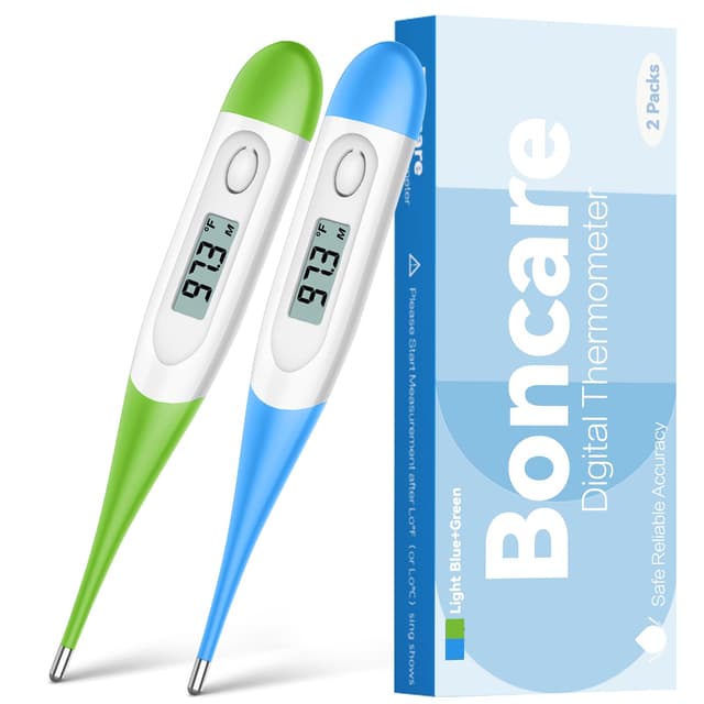 Thermometer for Baby, 2 Packs, Rectal Digital Thermometer with 10 Seconds Fast Reading (Light Blue+Green)