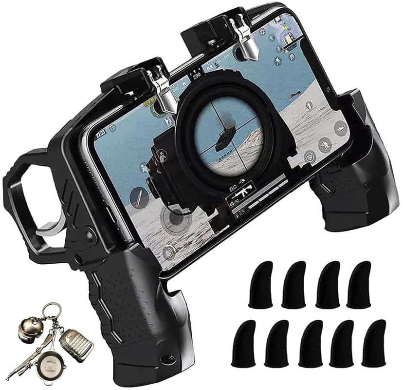 Mikirini 11 in 1 Mobile Phone Game Controller for PUBG/Call of Duty/Knives out, Cell Phone L1R1 Gaming Triggers for 4.5-6.7" iPhones/Android Phones