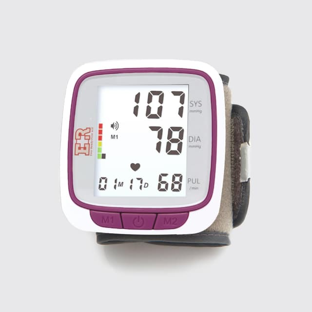 Ever Ready First Aid Fully Automatic Blood Pressure Wrist Cuff Watch Wearable Monitor for Home Use - Purple - Batteries Included
