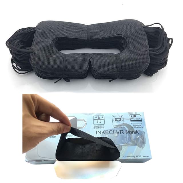 VR Mask Disposable Eye Cover Mask for Oculus/ HTC/Gear VR, Prevent Eye Infections （ Black 100 pcs）