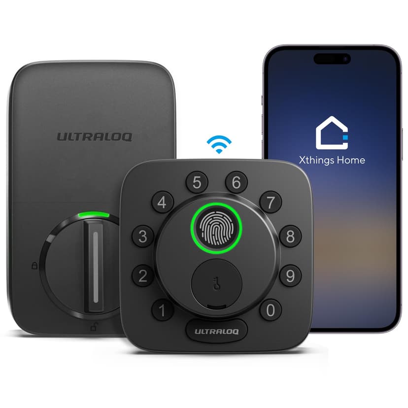 ULTRALOQ Bolt Smart Lock, Built-in Wi-Fi, Matter Over Thread, Works with Apple Home, Alexa, Google, 7-in-1 Keyless Entry Deadbolt with Fingerprint ID, App, Keypad, Remote Control, 18 Months Battery