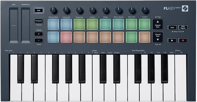 Novation FLkey Mini - Portable 25-Key, USB, MIDI Keyboard Controller with FL Studio Integration for Music Production