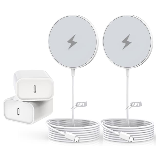 Magnetic Charger for iPhone 17,Mag-Safe Fast Wireless Charging 2Pack 6Foot Magnetic Apple Charger Pad with 2Pack USB C PD Fast Charging Block for iPhone 17/17 Pro/16 Pro Max/Plus/15/14,AirPods 3/Pro 2