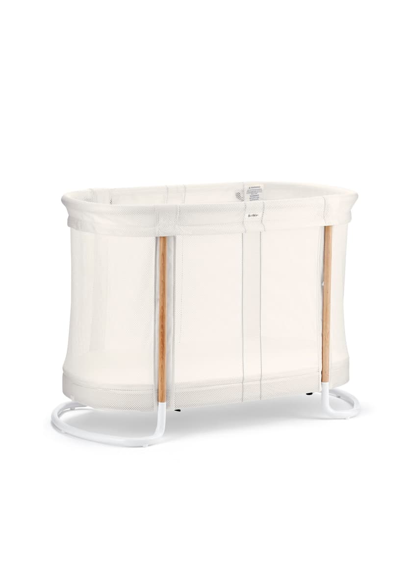 BabyBjörn Baby Crib 2-in-1 Crib and Bassinet with Mesh Safety Siding Mattress and Organic Fitted Sheet Included