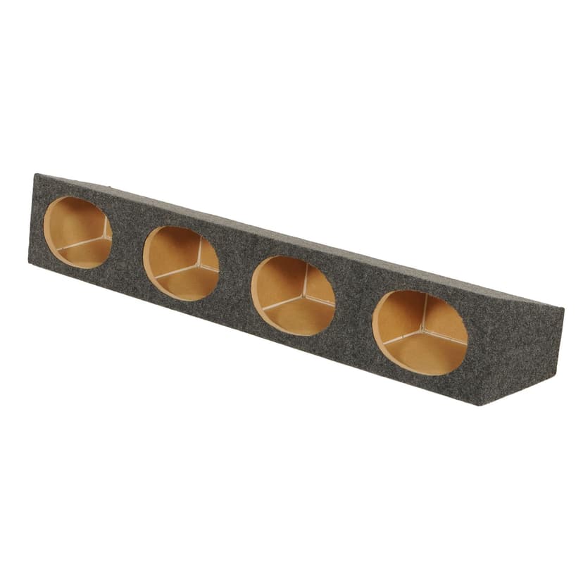 Q Power Quad 6x9 Wedge Speaker Box, 4-Hole Sealed MDF Enclosure with Charcoal Carpet Finish, Universal Fit for Car Audio Installations