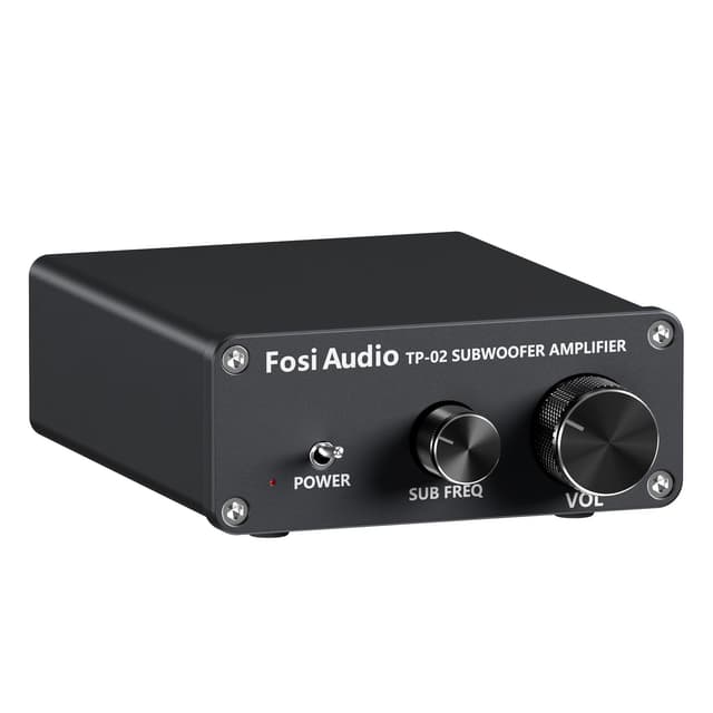 Fosi Audio TP-02 Subwoofer Amplifier Home Audio, Mini Bass Amp Mono Subwoofer Amp, with TDA7498E Chip 220W Volume and Frequency Control, for Powered Passive Subwoofers Bass Shakers