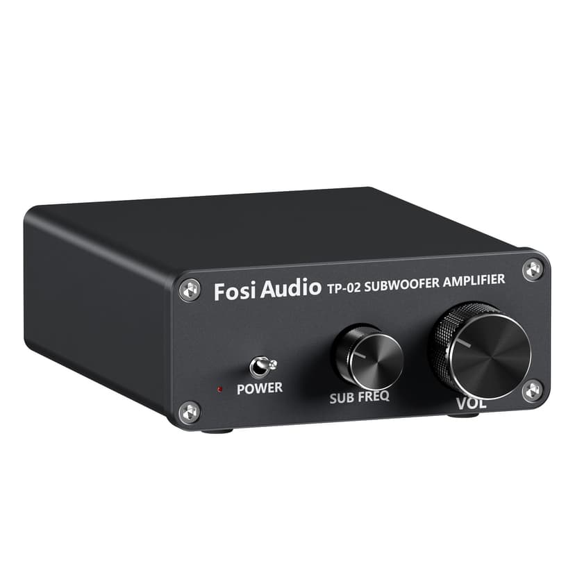 Fosi Audio TP-02 Subwoofer Amplifier Home Audio, Mini Bass Amp Mono Subwoofer Amp, with TDA7498E Chip 220W Volume and Frequency Control, for Powered Passive Subwoofers Bass Shakers