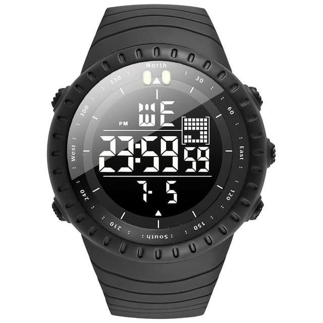 KXAITO Men's Watches Sports Outdoor Waterproof Military Watch Date Multi Function Tactics LED Face Alarm Stopwatch for Men (6256 Black)