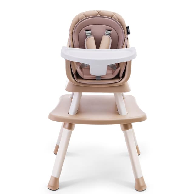 HARPPA 6 in 1 Baby High Chair, Convertible Infant Feeding Chair for Babies & Toddlers Table, Dining Booster Seat with Removable Tray, Khaki