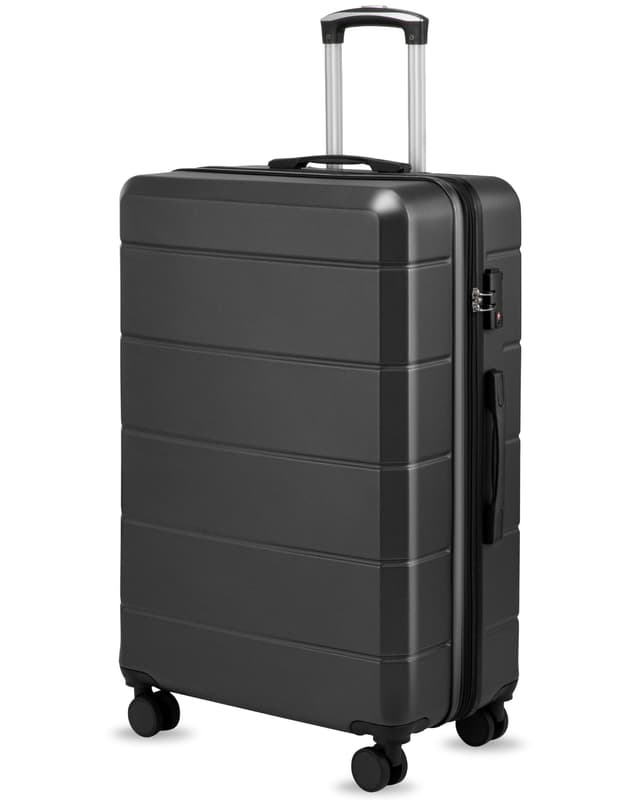 YOETEY 28 Inch Checked Luggage with Spinner Wheels, 106L Large Expandable Hardside Suitcase with TSA Lock, Durable ABS Hard Shell for Family Vacation and International Travel (28 in, Black)