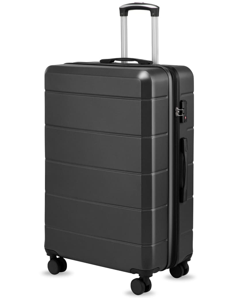 YOETEY 28 Inch Checked Luggage with Spinner Wheels, 106L Large Expandable Hardside Suitcase with TSA Lock, Durable ABS Hard Shell for Family Vacation and International Travel (28 in, Black)