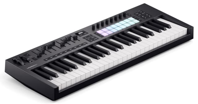 Novation Launchkey 49 MK4 – 49 key Semi-Weighted, USB, MIDI Keyboard Controller with DAW Integration. Chord & Scale Modes, 8 Drum Pads, & Arpeggiator — Includes Software Bundle for Music Production